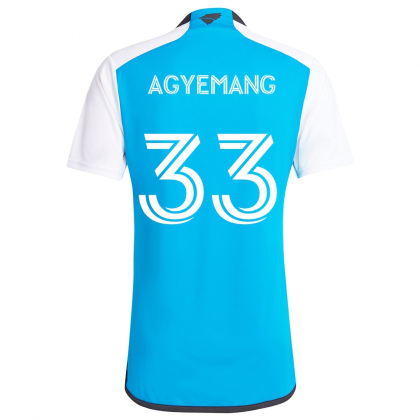 Kandiny Kinder Patrick Agyemang #33 Blau Weiss Heimtrikot Trikot 2024/25 T-Shirt