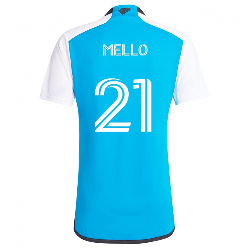 Kandiny Kinder Vinicius Mello #21 Blau Weiss Heimtrikot Trikot 2024/25 T-Shirt