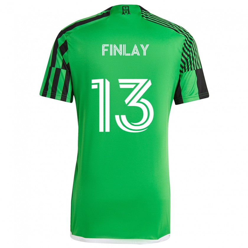 Kandiny Kinder Ethan Finlay #13 Grün Schwarz Heimtrikot Trikot 2024/25 T-Shirt