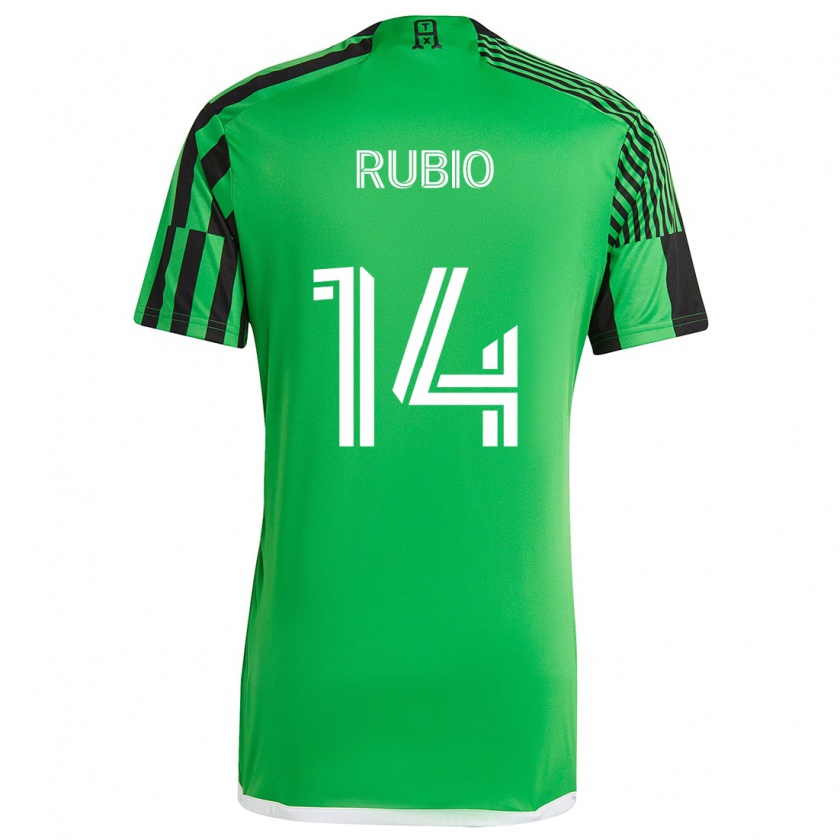 Kandiny Kinder Diego Rubio #14 Grün Schwarz Heimtrikot Trikot 2024/25 T-Shirt