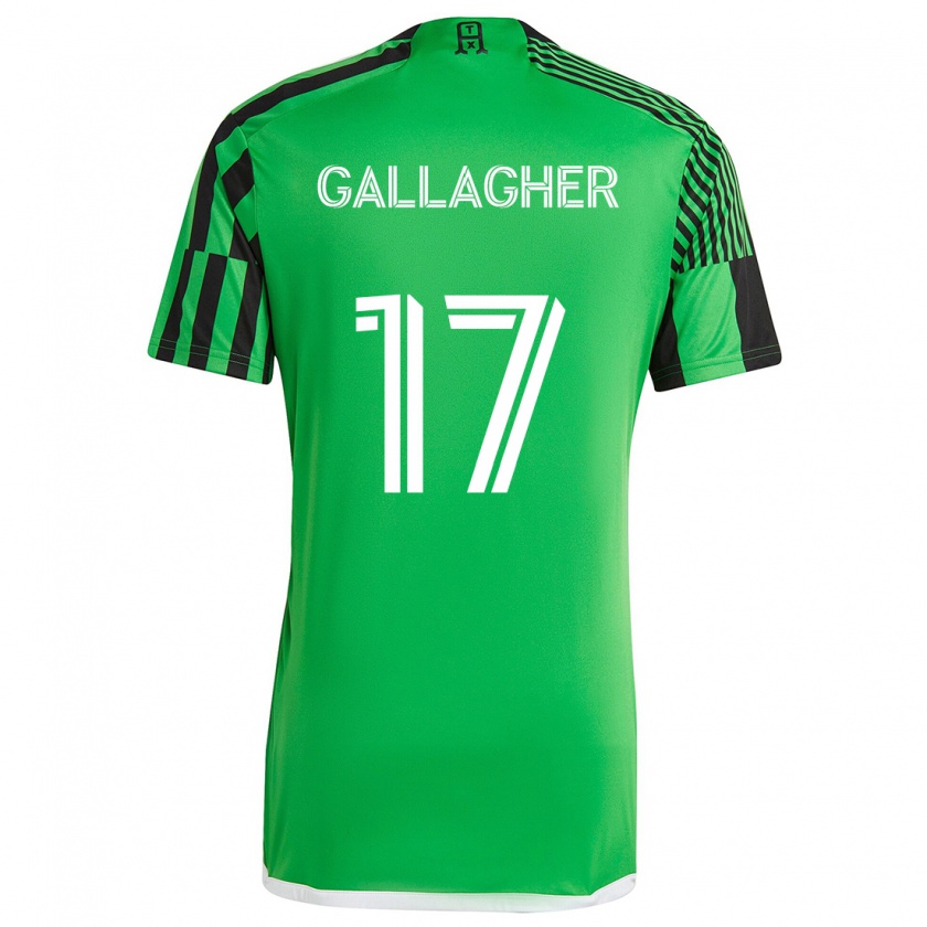 Kandiny Kinder Jon Gallagher #17 Grün Schwarz Heimtrikot Trikot 2024/25 T-Shirt