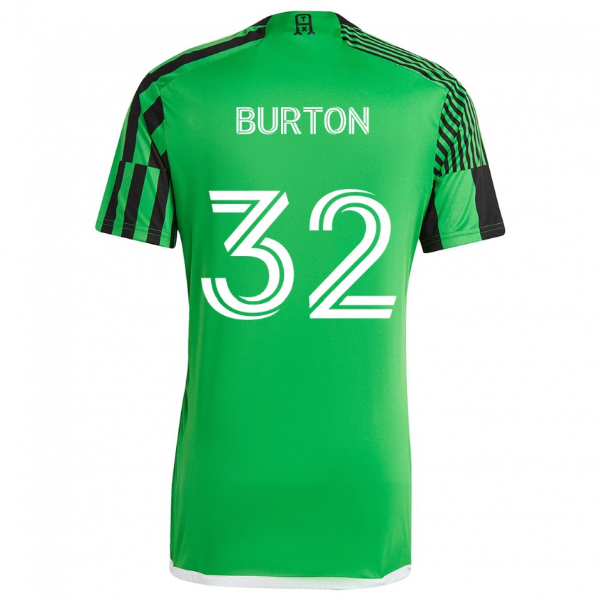 Kandiny Kinder Micah Burton #32 Grün Schwarz Heimtrikot Trikot 2024/25 T-Shirt