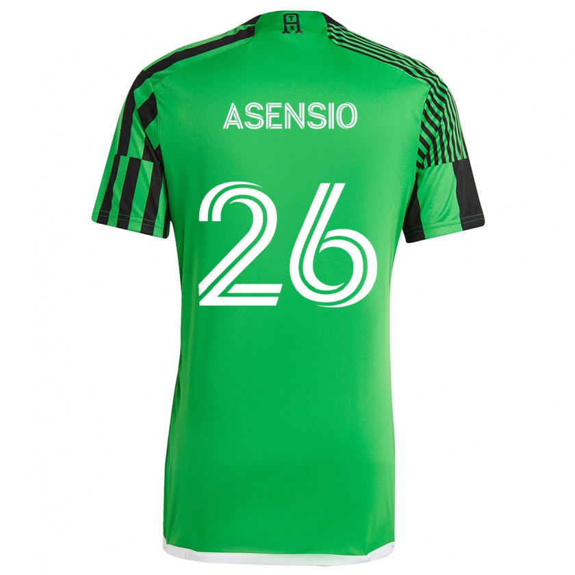 Kandiny Kinder Charlie Asensio #26 Grün Schwarz Heimtrikot Trikot 2024/25 T-Shirt