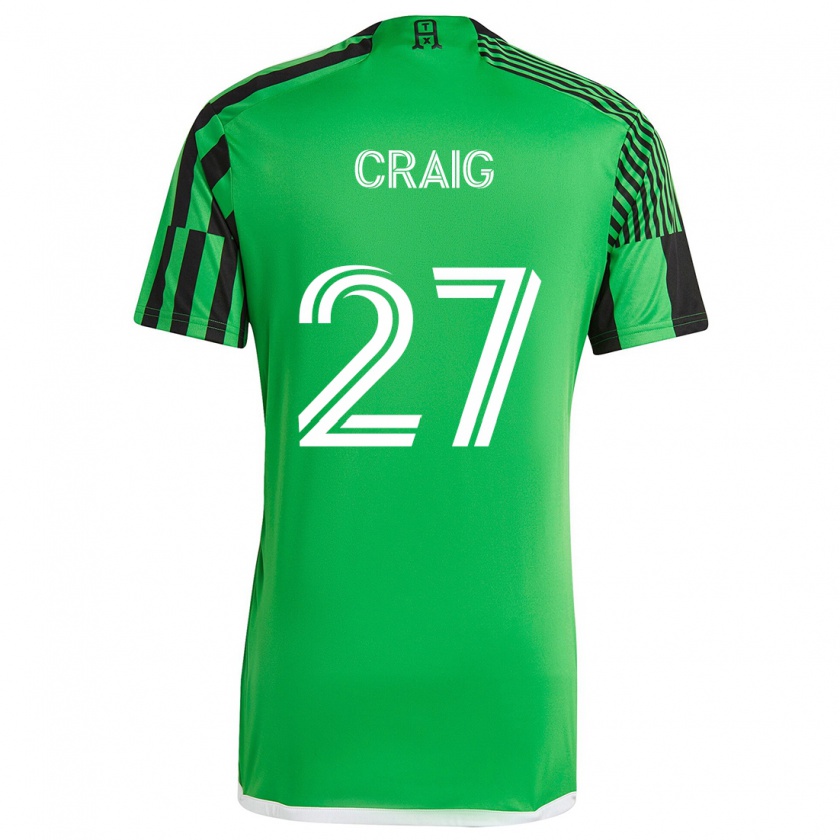 Kandiny Kinder Brandan Craig #27 Grün Schwarz Heimtrikot Trikot 2024/25 T-Shirt