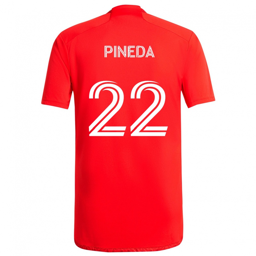 Kandiny Kinder Mauricio Pineda #22 Rot-Weiss Heimtrikot Trikot 2024/25 T-Shirt