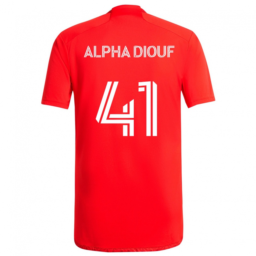 Kandiny Kinder Jean Alpha Diouf #41 Rot-Weiss Heimtrikot Trikot 2024/25 T-Shirt