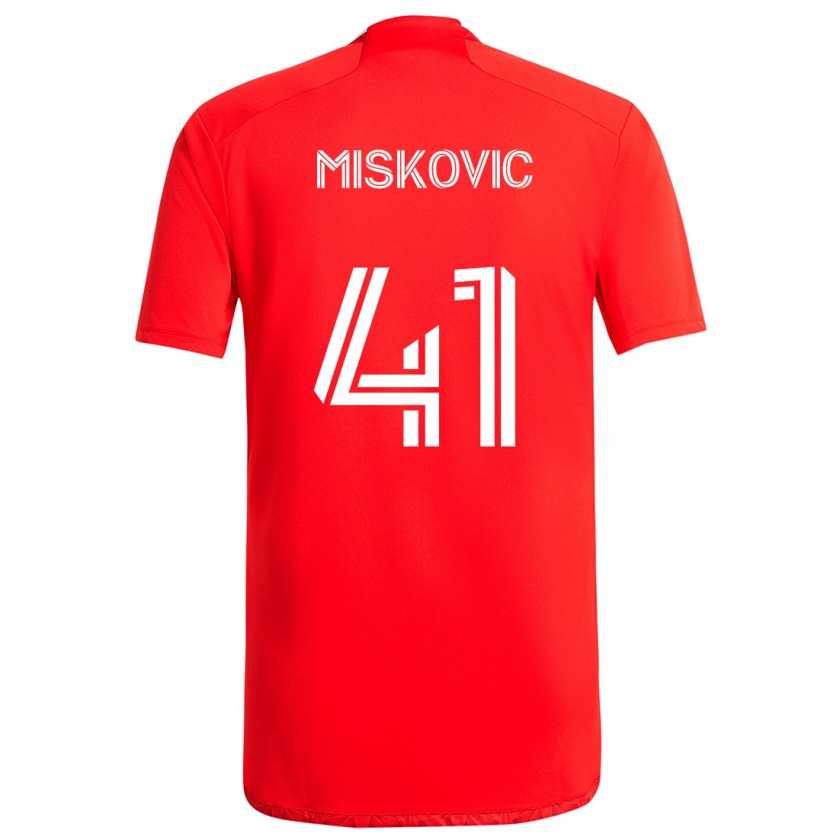 Kandiny Kinder Mihajlo Miskovic #41 Rot-Weiss Heimtrikot Trikot 2024/25 T-Shirt