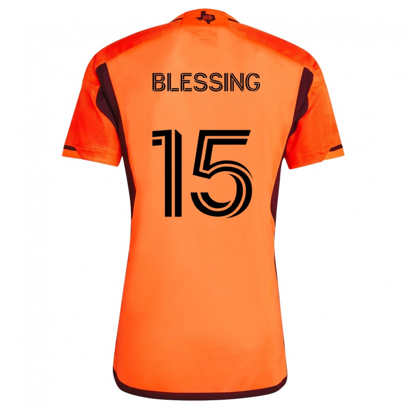 Kandiny Kinder Latif Blessing #15 Orange Schwarz Heimtrikot Trikot 2024/25 T-Shirt