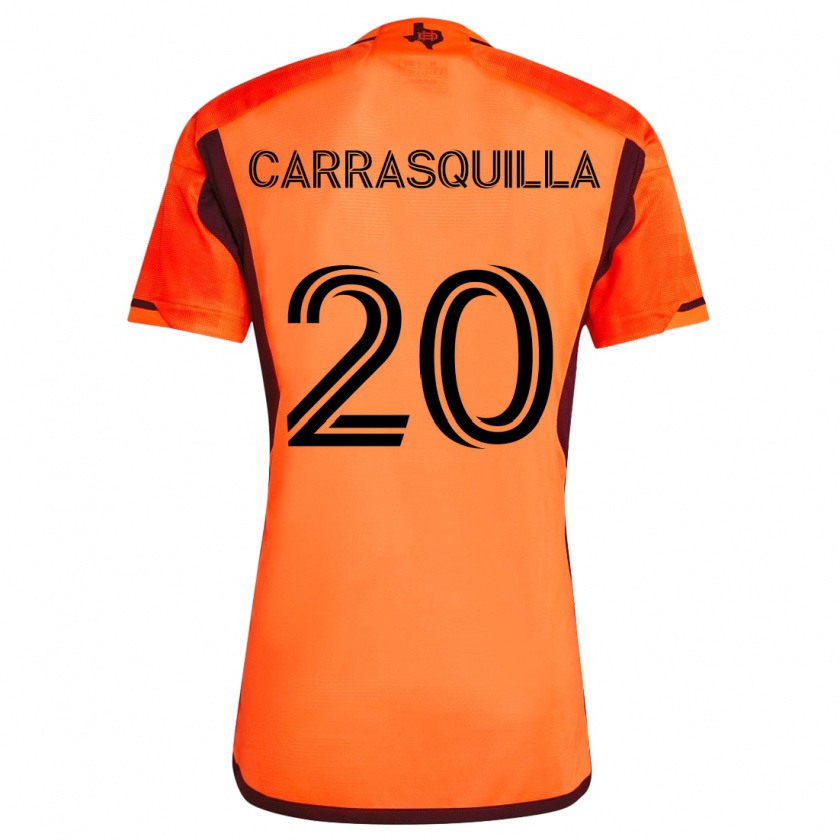 Kandiny Kinder Adalberto Carrasquilla #20 Orange Schwarz Heimtrikot Trikot 2024/25 T-Shirt