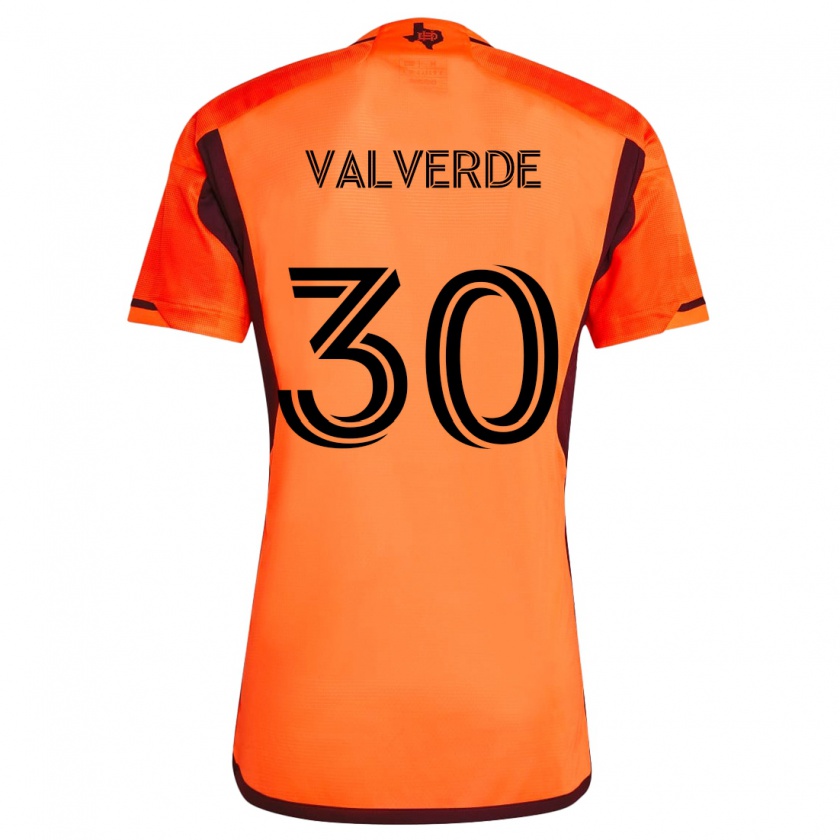 Kandiny Kinder Jefferson Valverde #30 Orange Schwarz Heimtrikot Trikot 2024/25 T-Shirt