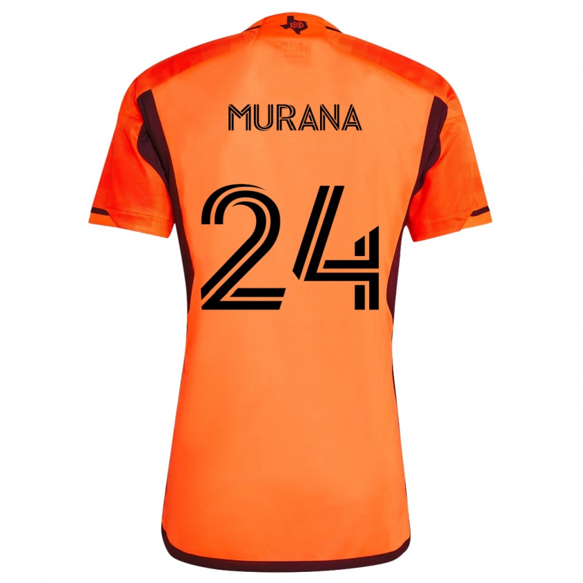 Kandiny Kinder Mujeeb Murana #24 Orange Schwarz Heimtrikot Trikot 2024/25 T-Shirt