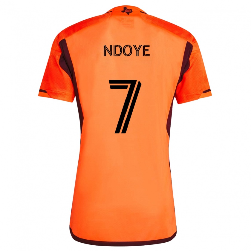 Kandiny Kinder Papa Ndoye #7 Orange Schwarz Heimtrikot Trikot 2024/25 T-Shirt