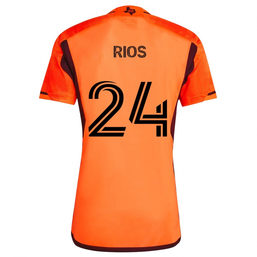 Kandiny Kinder Paolo Ríos #24 Orange Schwarz Heimtrikot Trikot 2024/25 T-Shirt