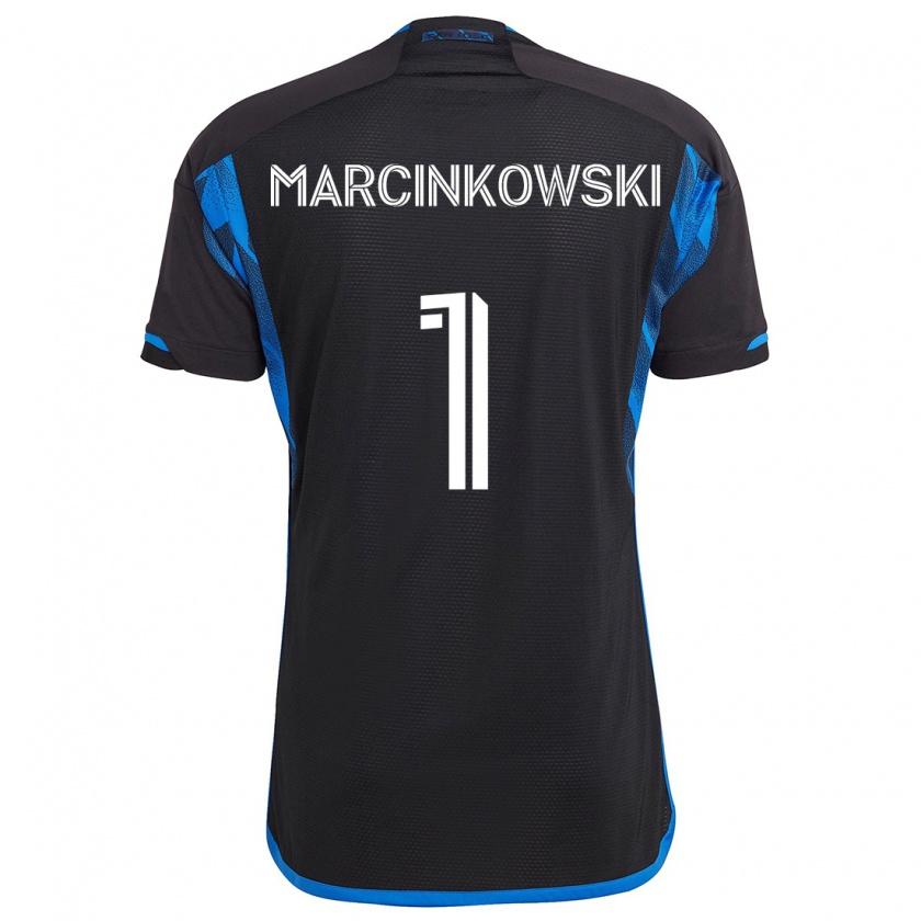 Kandiny Kinder Jt Marcinkowski #1 Blau Schwarz Heimtrikot Trikot 2024/25 T-Shirt