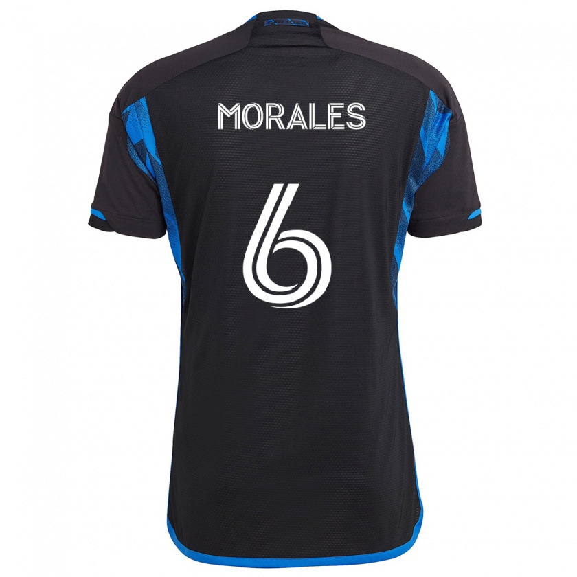 Kandiny Kinder Alfredo Morales #6 Blau Schwarz Heimtrikot Trikot 2024/25 T-Shirt