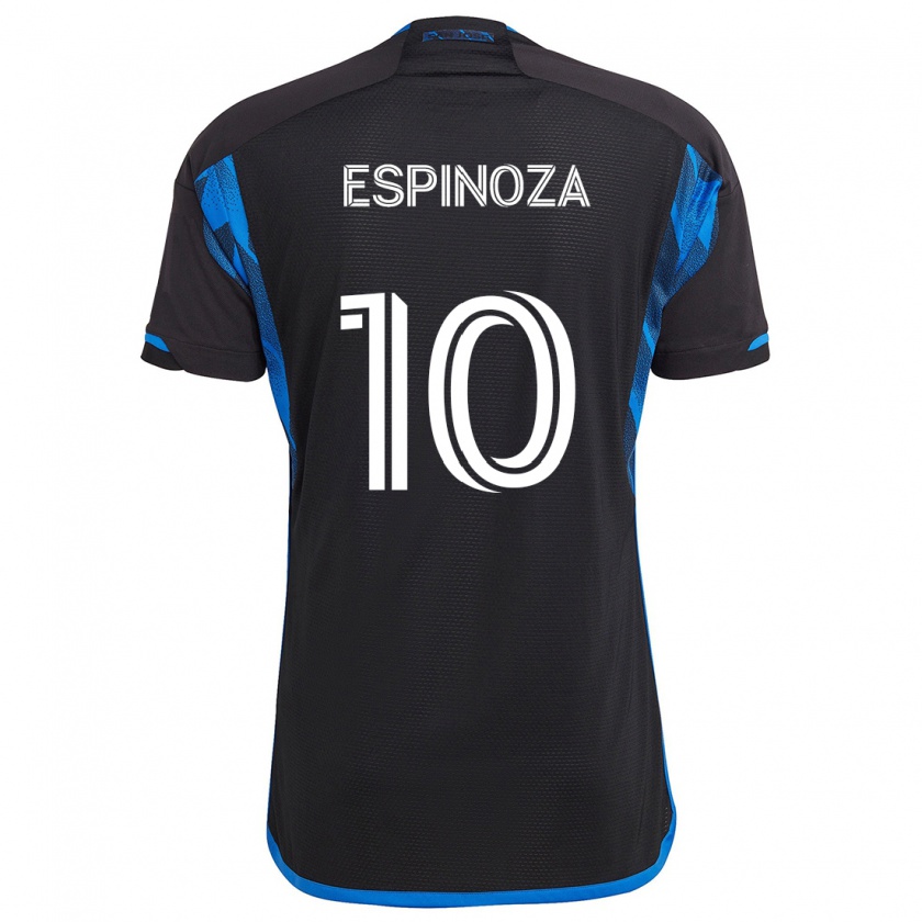 Kandiny Kinder Cristian Espinoza #10 Blau Schwarz Heimtrikot Trikot 2024/25 T-Shirt