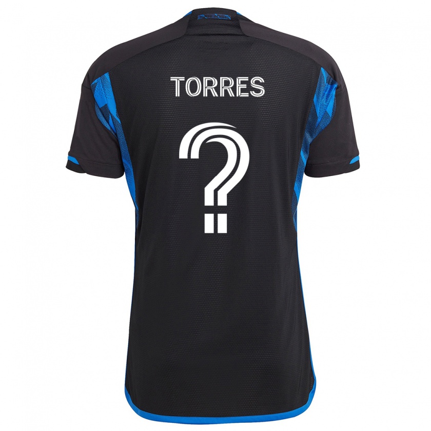 Kandiny Kinder Jorge Torres #0 Blau Schwarz Heimtrikot Trikot 2024/25 T-Shirt