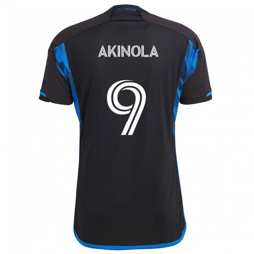 Kandiny Kinder Ayo Akinola #9 Blau Schwarz Heimtrikot Trikot 2024/25 T-Shirt