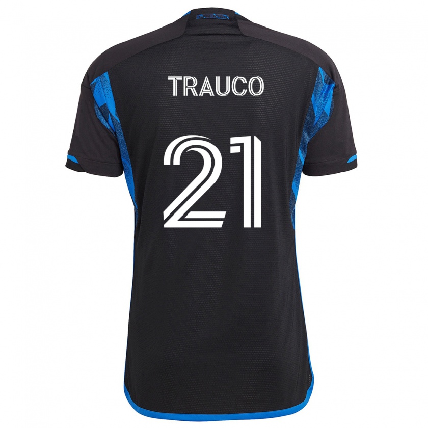 Kandiny Kinder Miguel Trauco #21 Blau Schwarz Heimtrikot Trikot 2024/25 T-Shirt