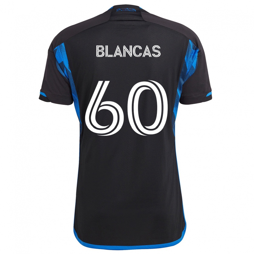 Kandiny Kinder Eduardo Blancas #60 Blau Schwarz Heimtrikot Trikot 2024/25 T-Shirt