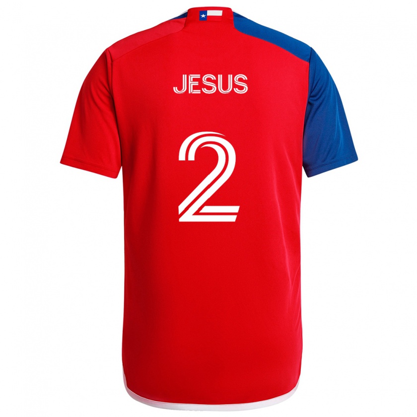 Kandiny Kinder Geovane Jesus #2 Blau Rot Heimtrikot Trikot 2024/25 T-Shirt