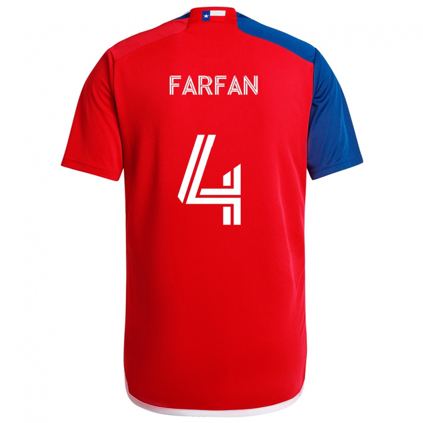 Kandiny Kinder Marco Farfán #4 Blau Rot Heimtrikot Trikot 2024/25 T-Shirt