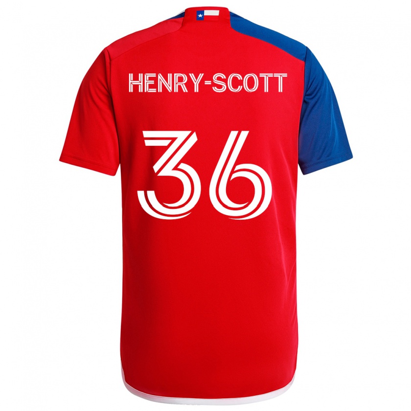 Kandiny Kinder Malik Henry-Scott #36 Blau Rot Heimtrikot Trikot 2024/25 T-Shirt