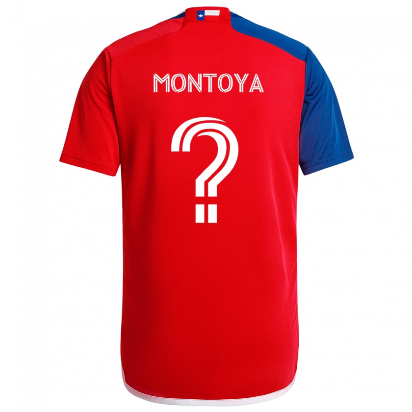 Kandiny Kinder Nicolás Montoya #0 Blau Rot Heimtrikot Trikot 2024/25 T-Shirt