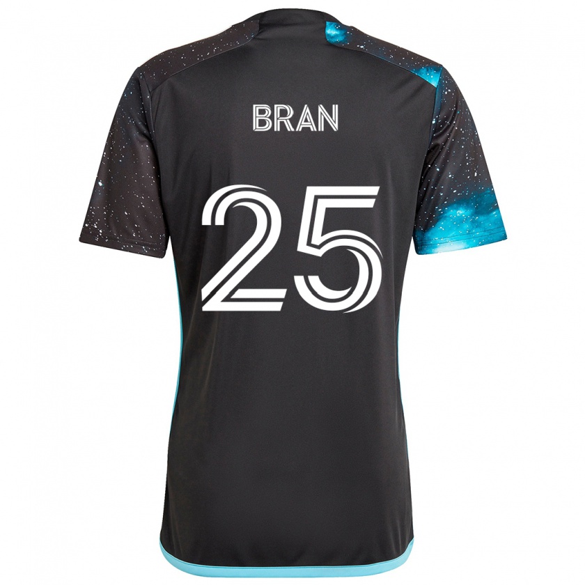 Kandiny Kinder Alejandro Bran #25 Schwarz Blau Heimtrikot Trikot 2024/25 T-Shirt