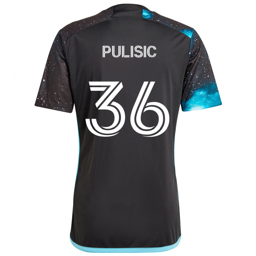 Kandiny Kinder Will Pulisic #36 Schwarz Blau Heimtrikot Trikot 2024/25 T-Shirt