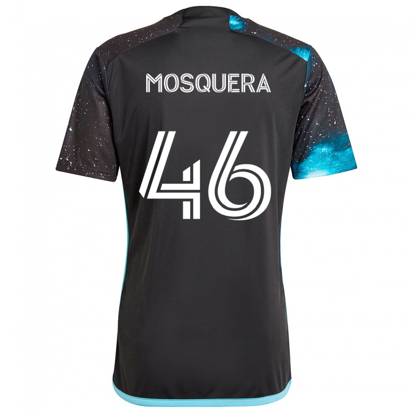 Kandiny Kinder Juan Camilo Mosquera #46 Schwarz Blau Heimtrikot Trikot 2024/25 T-Shirt