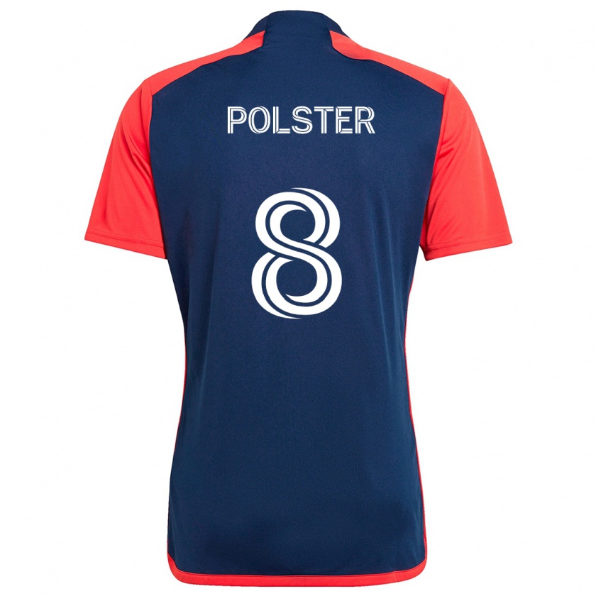 Kandiny Kinder Matt Polster #8 Blau Rot Heimtrikot Trikot 2024/25 T-Shirt