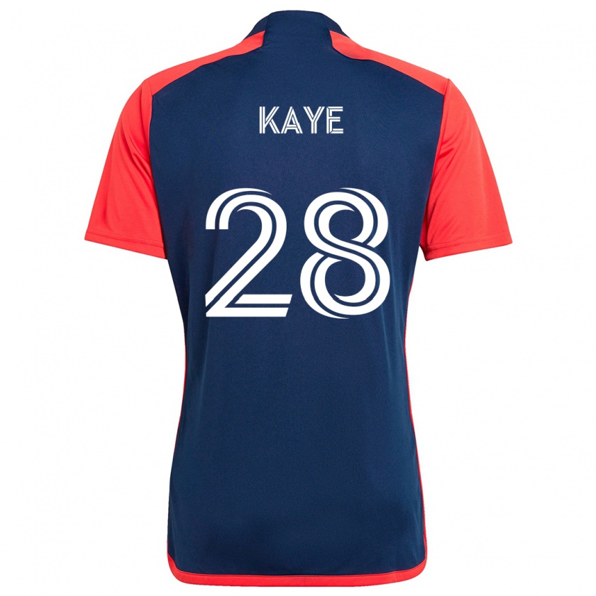 Kandiny Kinder Mark-Anthony Kaye #28 Blau Rot Heimtrikot Trikot 2024/25 T-Shirt