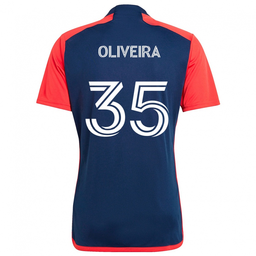 Kandiny Kinder Cristiano Oliveira #35 Blau Rot Heimtrikot Trikot 2024/25 T-Shirt