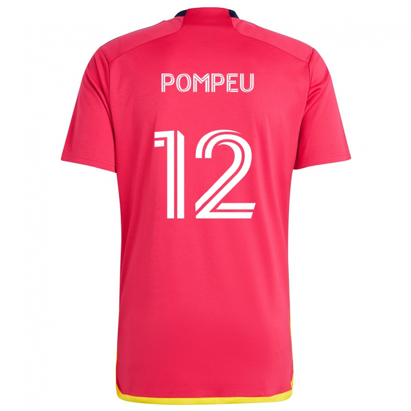 Kandiny Kinder Célio Pompeu #12 Rot Blau Heimtrikot Trikot 2024/25 T-Shirt