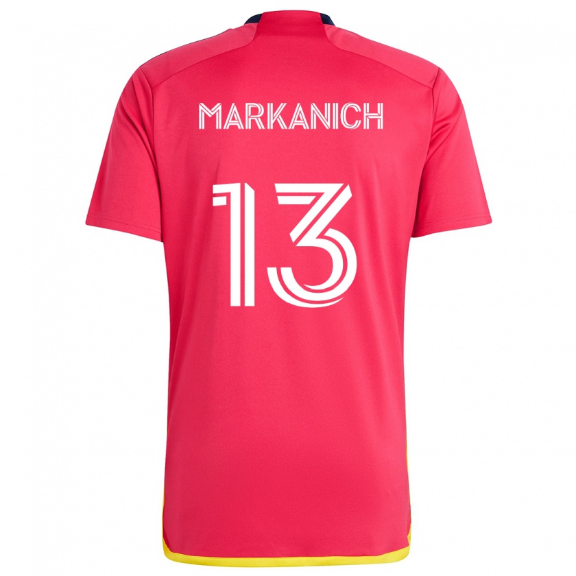 Kandiny Kinder Anthony Markanich #13 Rot Blau Heimtrikot Trikot 2024/25 T-Shirt