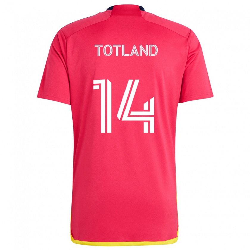 Kandiny Kinder Tomas Totland #14 Rot Blau Heimtrikot Trikot 2024/25 T-Shirt