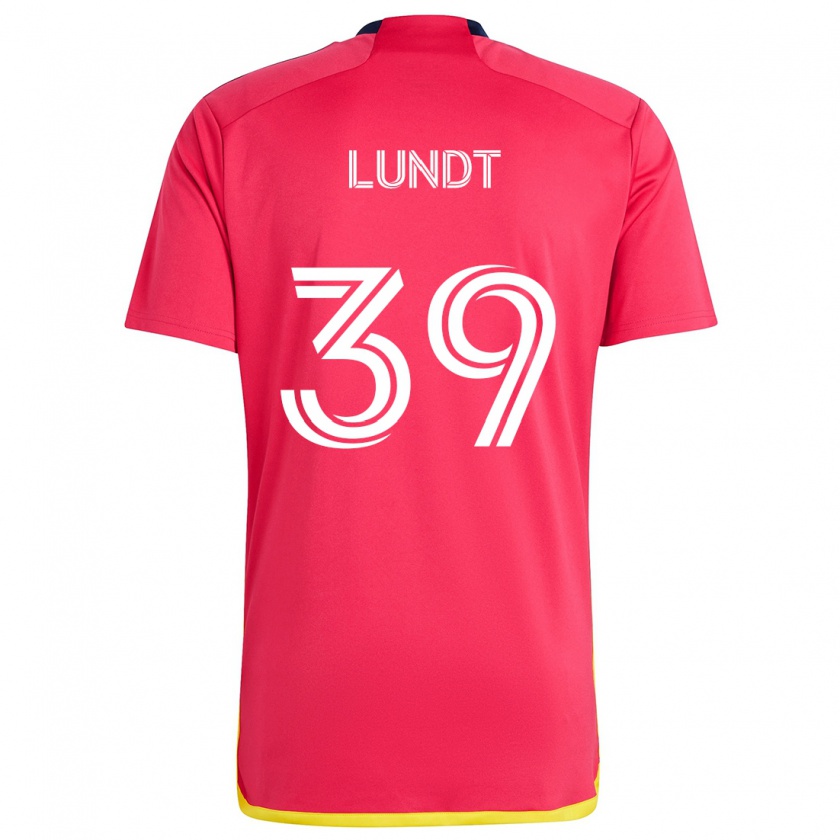 Kandiny Kinder Ben Lundt #39 Rot Blau Heimtrikot Trikot 2024/25 T-Shirt