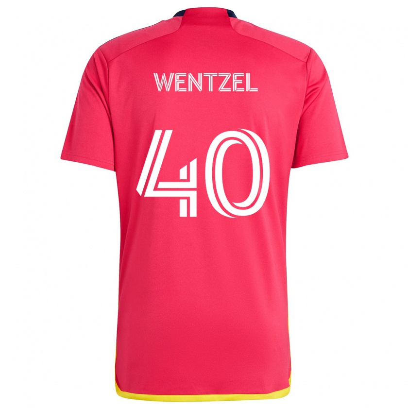 Kandiny Kinder Michael Wentzel #40 Rot Blau Heimtrikot Trikot 2024/25 T-Shirt