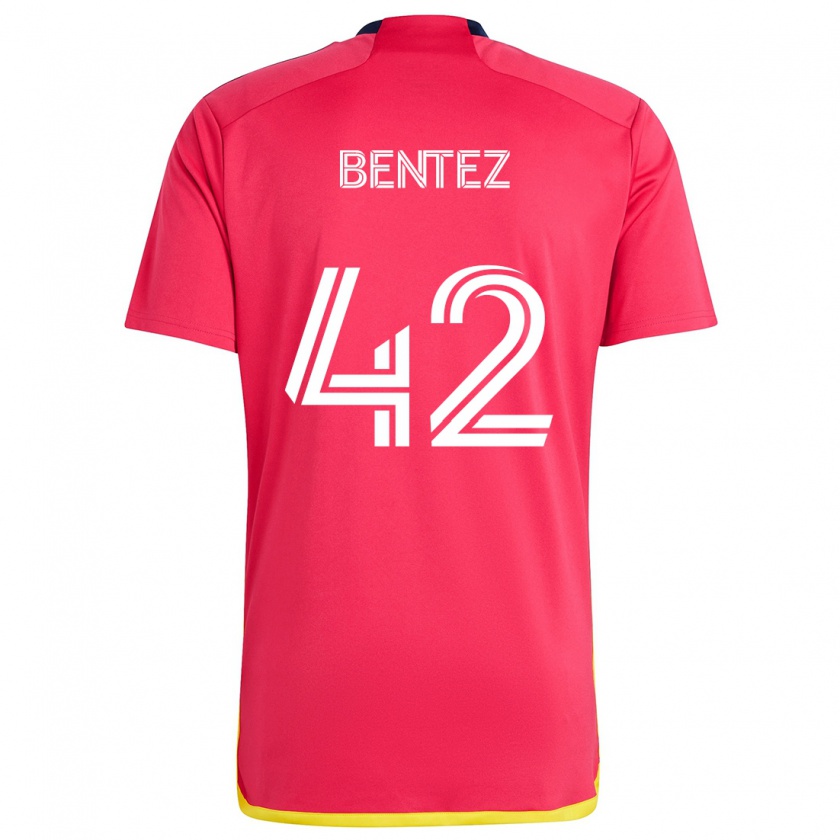 Kandiny Kinder Óscar Benítez #42 Rot Blau Heimtrikot Trikot 2024/25 T-Shirt