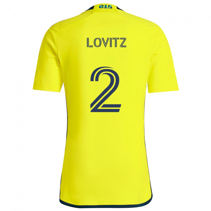 Kandiny Kinder Daniel Lovitz #2 Gelb Blau Heimtrikot Trikot 2024/25 T-Shirt