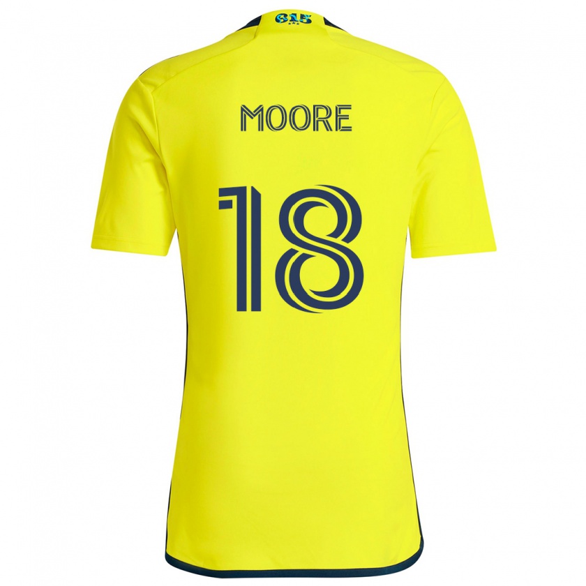 Kandiny Kinder Shaq Moore #18 Gelb Blau Heimtrikot Trikot 2024/25 T-Shirt