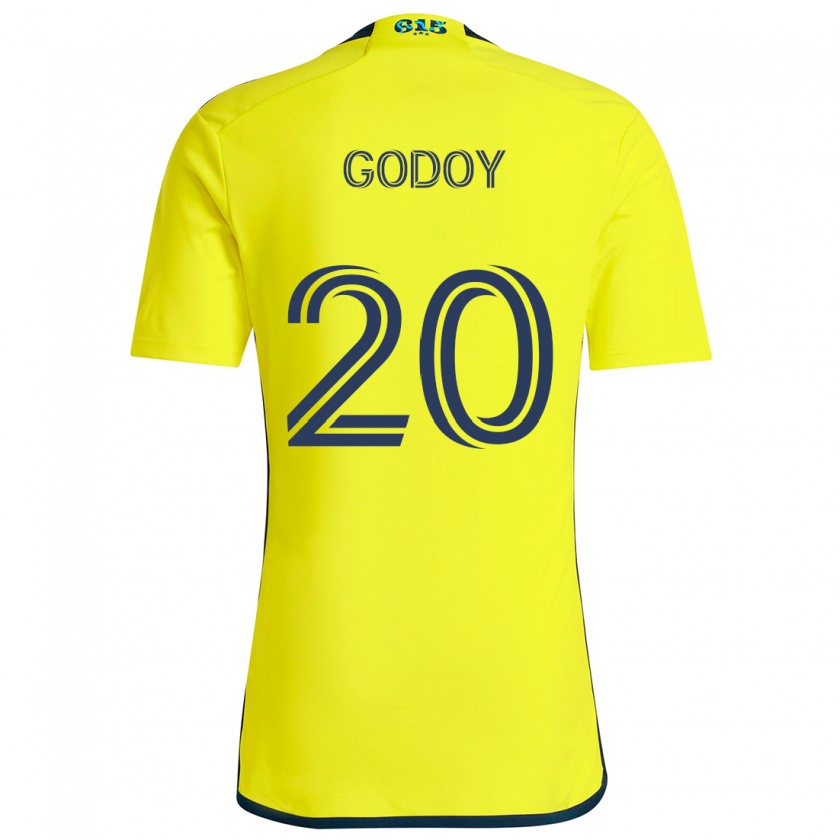 Kandiny Kinder Aníbal Godoy #20 Gelb Blau Heimtrikot Trikot 2024/25 T-Shirt