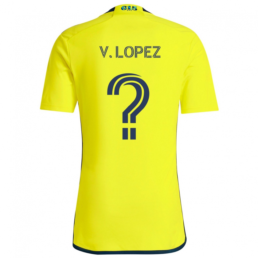 Kandiny Kinder Alejandro Velazquez-Lopez #0 Gelb Blau Heimtrikot Trikot 2024/25 T-Shirt