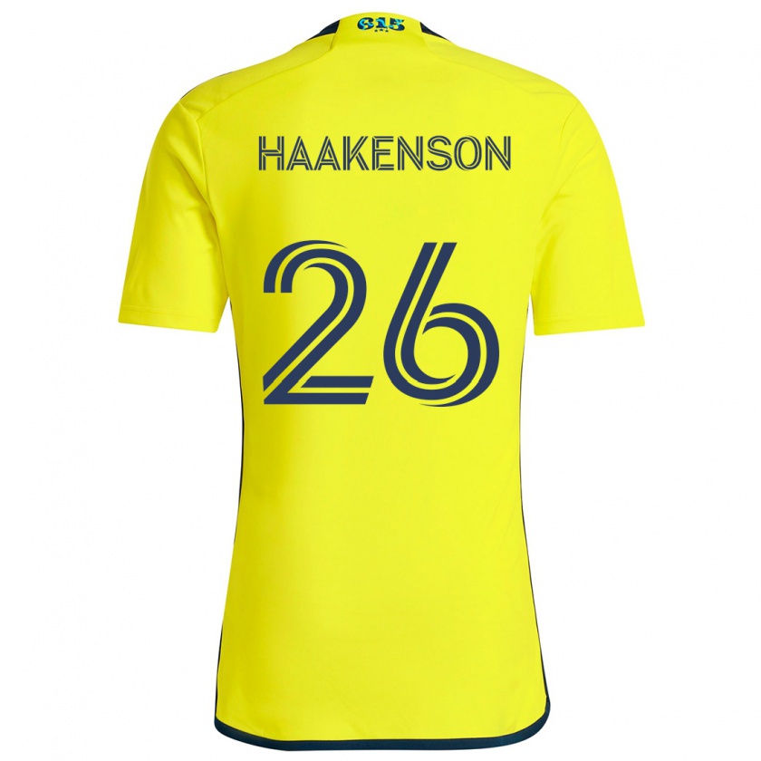 Kandiny Kinder Luke Haakenson #26 Gelb Blau Heimtrikot Trikot 2024/25 T-Shirt