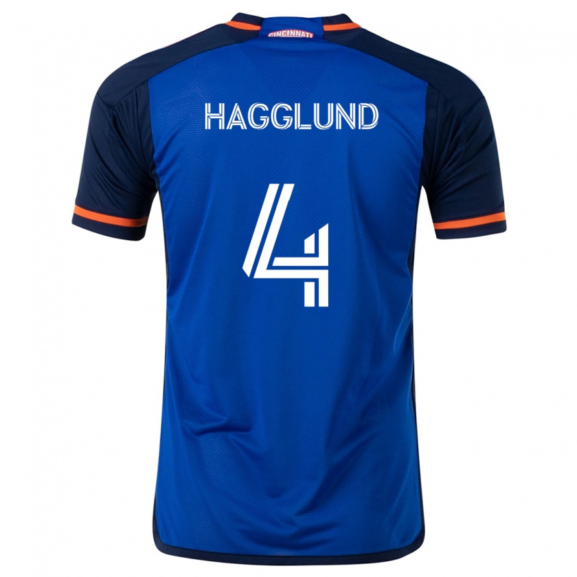 Kandiny Kinder Nick Hagglund #4 Blau Weiss Heimtrikot Trikot 2024/25 T-Shirt