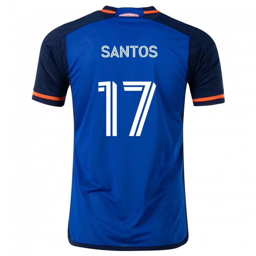 Kandiny Kinder Sergio Santos #17 Blau Weiss Heimtrikot Trikot 2024/25 T-Shirt