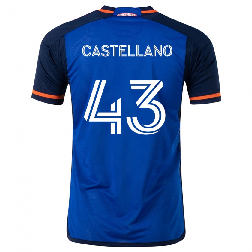 Kandiny Kinder Jesús Castellano #43 Blau Weiss Heimtrikot Trikot 2024/25 T-Shirt