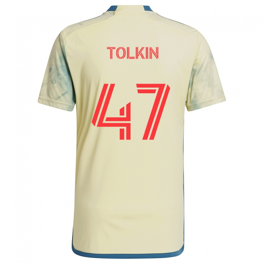 Kandiny Kinder John Tolkin #47 Gelb Rot Blau Heimtrikot Trikot 2024/25 T-Shirt