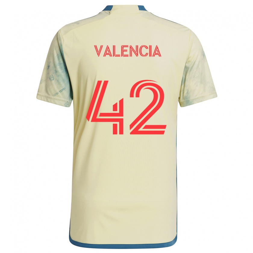 Kandiny Kinder Omar Valencia #42 Gelb Rot Blau Heimtrikot Trikot 2024/25 T-Shirt